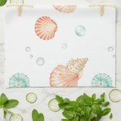 Aquarell-Muscheln Perlen Küstenmuster Geschirrtuch (Gefaltet)