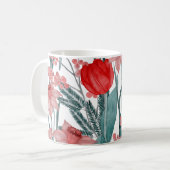 Aquarell-Muster mit Frühlingsblüte Kaffeetasse (Vorderseite Links)