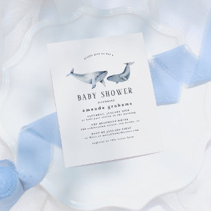 Aquarell-Mutter-Baby-Wal-Nautische-Baby-Party Einladungspostkarte
