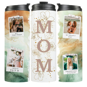 Aquarell-Mutter-Foto-Kaffee-Reisebecher Thermosbecher