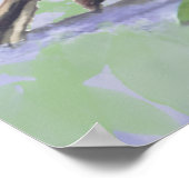 Aquarell-Mutter-Spatz füttert Küken Poster (Ecke)