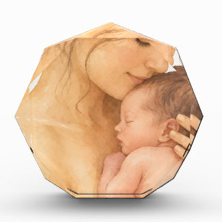 Aquarell-Mutter-und-Kind-Liebesillustration Fotoblock