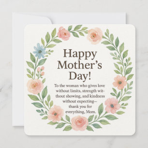Aquarell-Muttertagsgeschenk mit Blumenmotiv Feiertagskarte