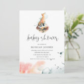 Aquarell Mystische Fuchs Kinderdusche Einladung (Stehend Vorderseite)