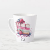 Aquarell Nachtisch Kuchen Oui! Latte Tasse (Linke Ecke)