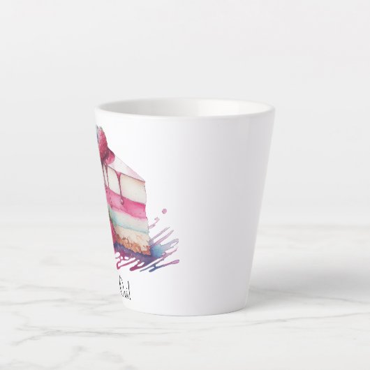 Aquarell Nachtisch Kuchen Oui! Latte Tasse (Vorderseite)