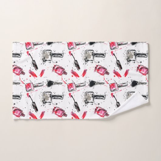 Aquarell-Nagellack-Muster Badhandtuch Set (Handtuch)