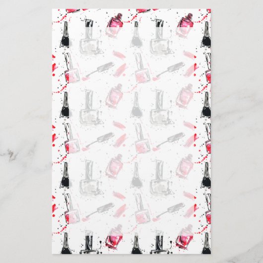 Aquarell-Nagellack-Muster Briefpapier (Vorderseite)