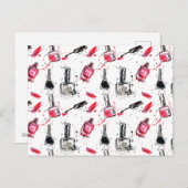 Aquarell-Nagellack-Muster Feiertagspostkarte (Vorne/Hinten)