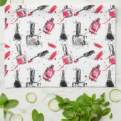 Aquarell-Nagellack-Muster Geschirrtuch (Gefaltet)