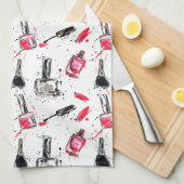 Aquarell-Nagellack-Muster Geschirrtuch (Viertel Falte)