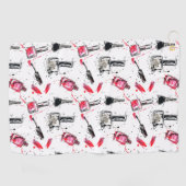 Aquarell-Nagellack-Muster Golfhandtuch (Horizontal)