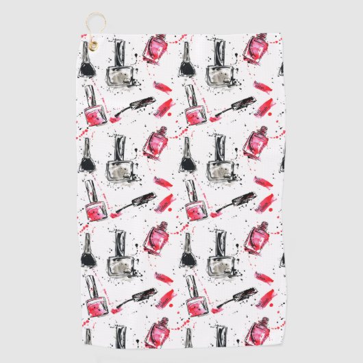 Aquarell-Nagellack-Muster Golfhandtuch (Vorderseite)