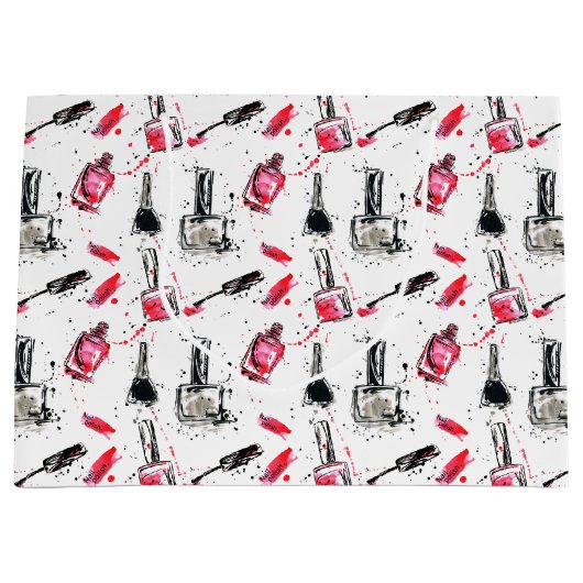 Aquarell-Nagellack-Muster Große Geschenktüte (Vorderseite)