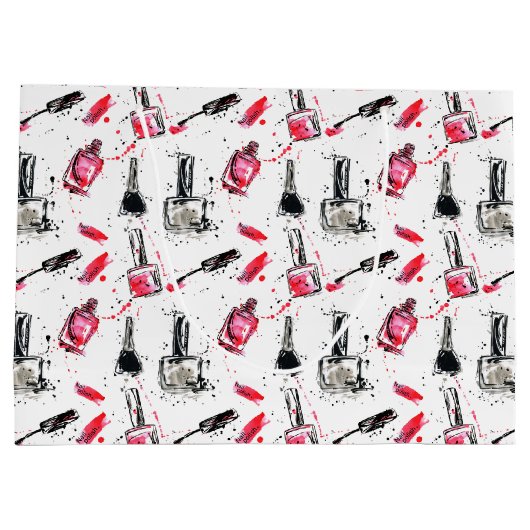 Aquarell-Nagellack-Muster Große Geschenktüte (Rückseite)