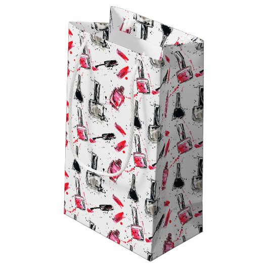 Aquarell-Nagellack-Muster Kleine Geschenktüte (Rückseite Schrägansicht)