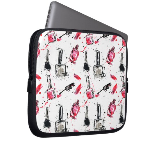 Aquarell-Nagellack-Muster Laptopschutzhülle (Vorne Rechts)