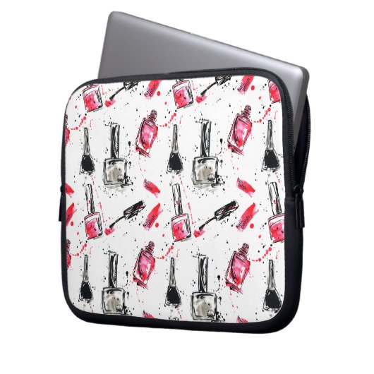 Aquarell-Nagellack-Muster Laptopschutzhülle (Vorderseite Links)