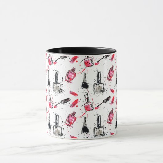 Aquarell-Nagellack-Muster Tasse (Zentrum)