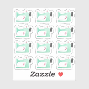 Aquarell-Nähmaschine-Shabby-Chic-Seitenplaner Aufkleber