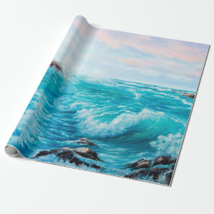 Aquarell nahtloses Muster mit handgemaltem Blau Geschenkpapier