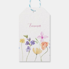 Aquarell-Name Wildblume Minimalistisch Boho  Geschenkanhänger