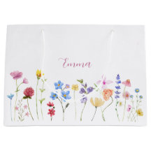 Aquarell-Name Wildblume Minimalistischer Boho-Stil