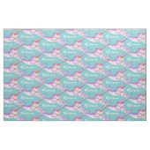 Aquarell Narwhal individuelle Name Stoff (Fat Quarter (45,7 x 55,9 cm))
