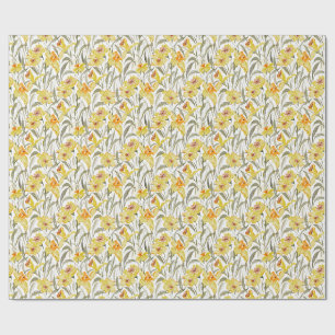 Aquarell-Narzissen-Blumengarten Frühling Geschenkpapier