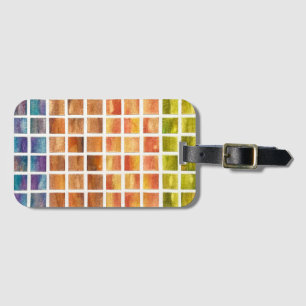 Aquarell Natur 4 Jahreszeiten Quadrate Gepäckanhänger