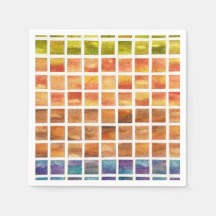 Aquarell Natur 4 Jahreszeiten Quadrate Serviette
