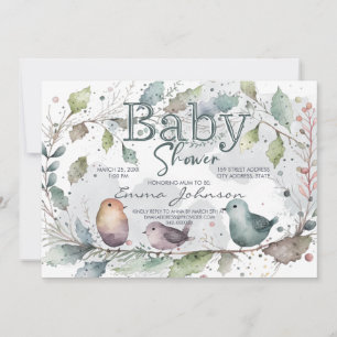 Aquarell-Natur-Baby-Shower Einladung