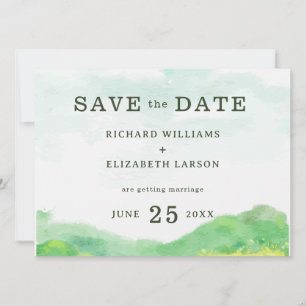 Aquarell Natur Berghochzeit Save The Date