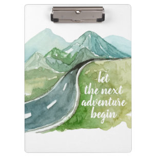 Aquarell Natur Lass Das Nächste Abenteuer Beginnen Klemmbrett