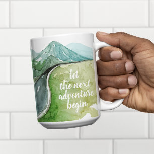 Aquarell Natur Lass Das Nächste Abenteuer Beginnen Zweifarbige Tasse