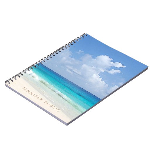 Aquarell-Natur-Meerblick bewegt elegante Schablone Notizblock (Linke Seite)