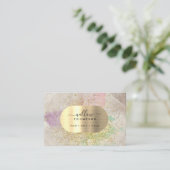 Aquarell & Naturstein Imitate Gold Glitzer Fossili Visitenkarte (Stehend Vorderseite)