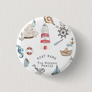 Aquarell-Nautikelemente Seemann Button