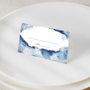 Aquarell Nautische Brautparty oder Hochzeit Platzkarte
