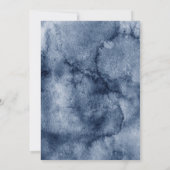 Aquarell Navy Blue Burgundi Gold Floral Einladung (Rückseite)