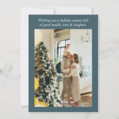 Aquarell Navy Blue Pine Trees Foto Weihnachten (Rückseite)