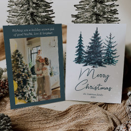 Aquarell Navy Blue Pine Trees Foto Weihnachten