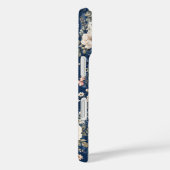 Aquarell-Navy-Blumenstreifen-Musterdesign Case-Mate iPhone Hülle (Rückseite / Rechts)