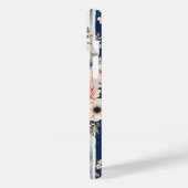 Aquarell-Navy-Blumenstreifenmuster-Design Case-Mate iPhone Hülle (Rückseite / Links)