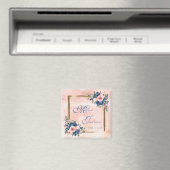 Aquarell Navy & Blush Hochzeit Magnet (In Situ (Geschirrspüler))