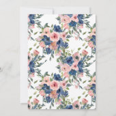 Aquarell Navy und Blush Floral Bat Mizwa Foto Dankeskarte (Rückseite)