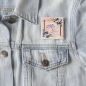 Aquarell Navy- und Rosé-Hochzeit Button (Beispiel)