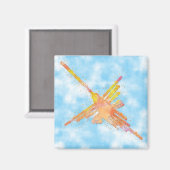Aquarell Nazca Hummingbird Blue Sky Magnet (Vorderseite/Rückseite)