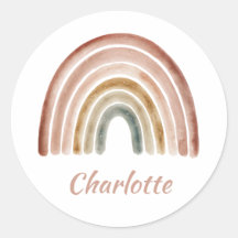 Aquarell-Neutral-Regenbogen-Eigenname-Buchlabel