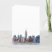 Aquarell New York Elegante Hochzeit Programm (Rückseite)